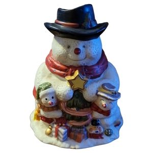 Vtg Home Trends Snowman Porcelain Dinner Bell